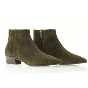Aquatalia Fire Suede Booties Olive Green